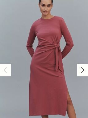 Anthropologie Daily Practice Tie Breaker Long-Sleeve Midi Dress NWT